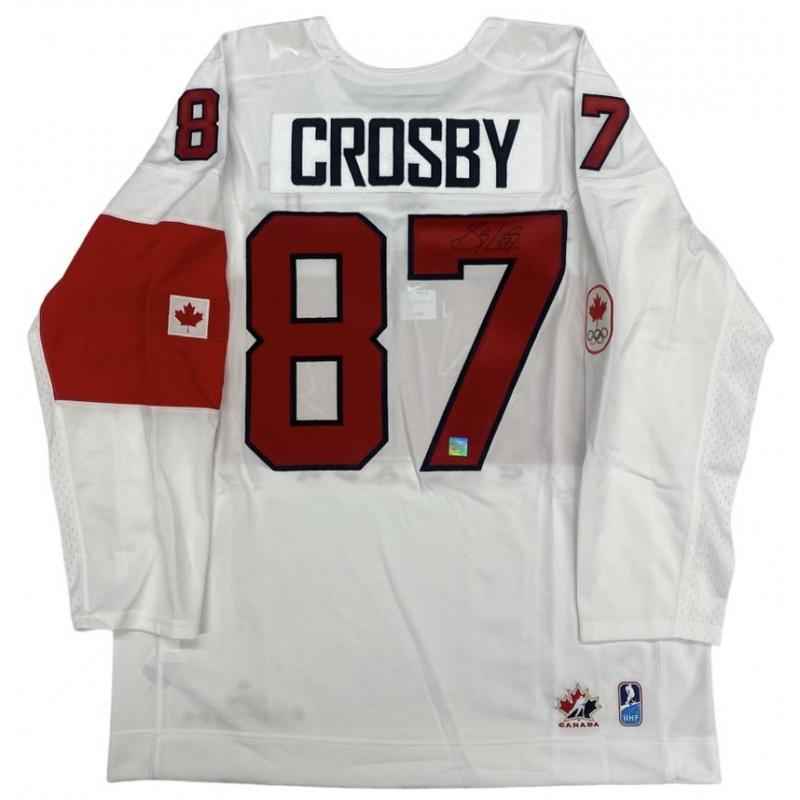 Sidney CROSBY Signed Team Canada Sochi 2014 Olympic White Jersey *RARE*