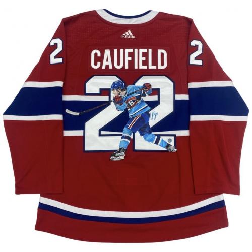 Cole CAUFIELD Signed Montreal Canadiens HAND PAINTED 1/1 Pro Red Jersey