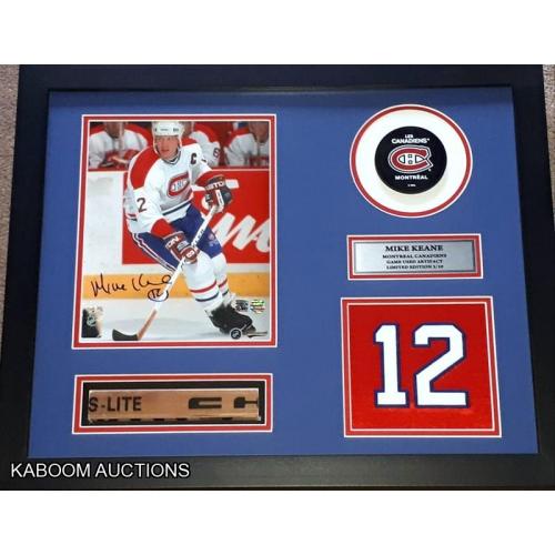 Mike Keane Signed Game Used Stick Series Custom Framed Ltd To Only 10!