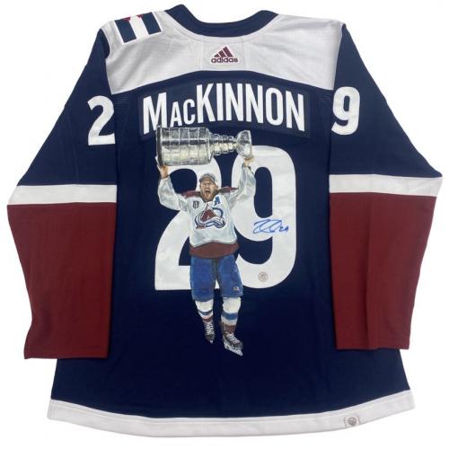 Nathan MacKinnon Signed Colorado Avalanche HAND PAINTED 1/1 Pro Alternate Jersey