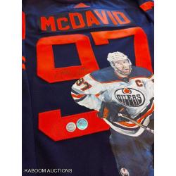 Connor MCDAVID Signed Edmonton Oilers HAND PAINTED 1/1 Pro Adidas 3rd Jersey