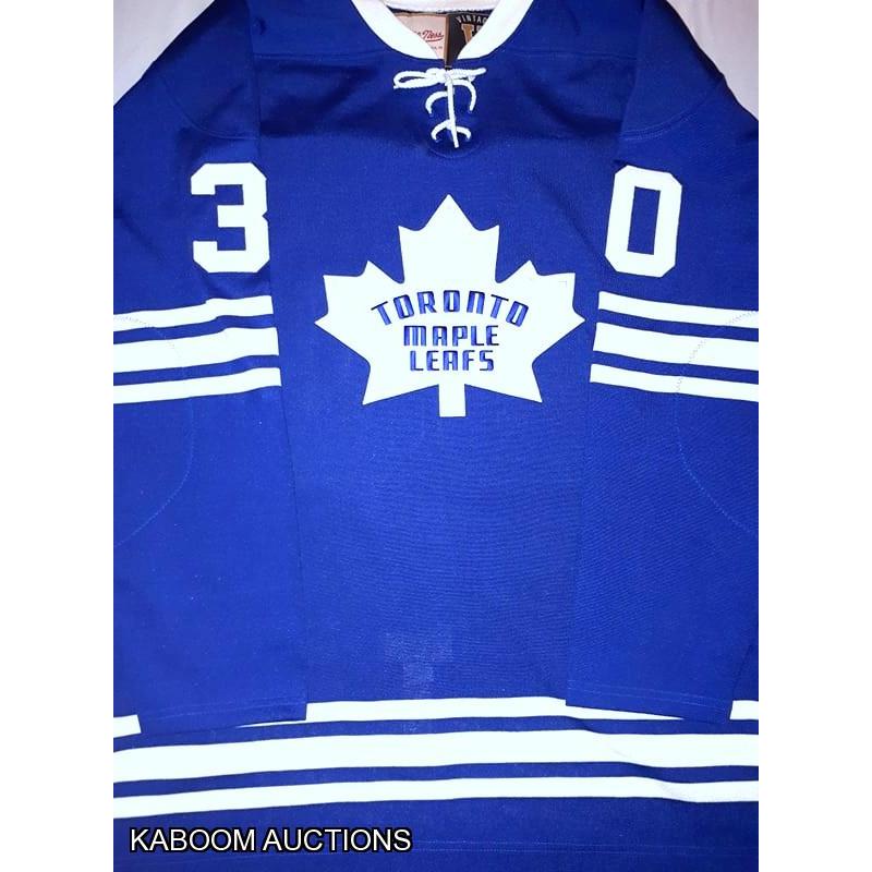 Ukey Terry Sawchuk (deceased 1970) Signed & Hand Painted Custom 1/1 Toronto Maple Leafs Vintage Wool Jersey