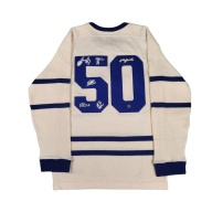 50 MISSION SWEATER! BARILKO & TRAGICALLY HIP 6 AUTO TORONTO MAPLE LEAFS JERSEY
