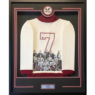DELUXE FRAMED Art Ross (deceased 1964) Signed & Hand Painted Custom 1/1 Kenora Thistles Vintage Wool Jersey