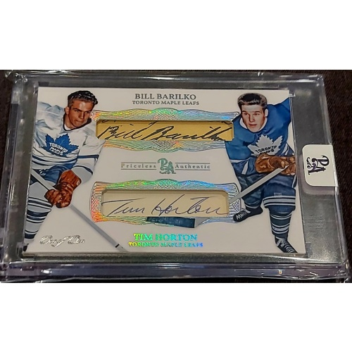 1/1 BILL BARILKO & TIM HORTON Toronto Maple Leafs Dual AUTO CARD