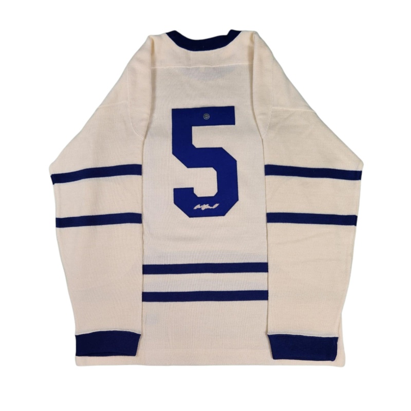 IMPOSSIBLY RARE Bill BARILKO Signed Toronto Maple Leafs Vintage Wool White Jersey