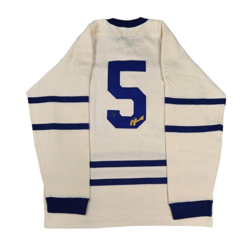 IMPOSSIBLY RARE Bill BARILKO Signed Toronto Maple Leafs Vintage Wool White Jersey