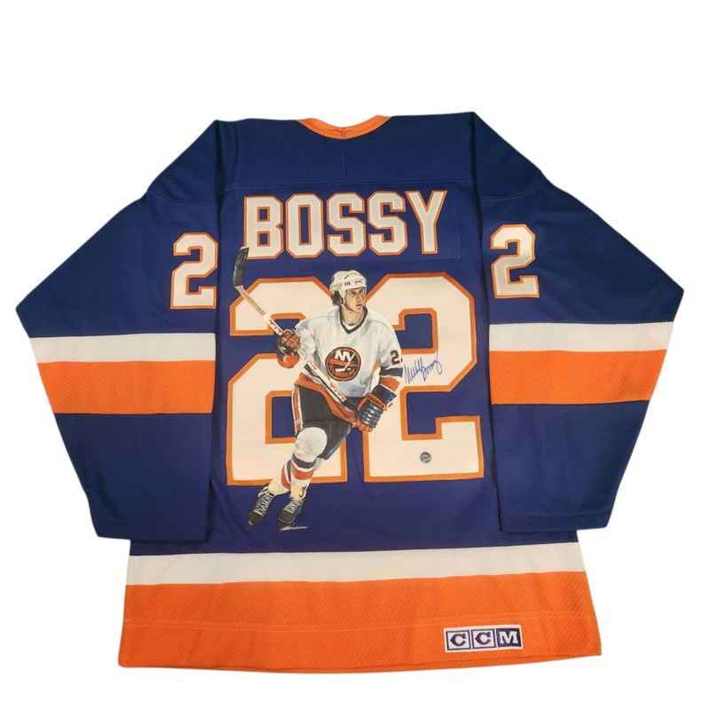 1/1 Mike BOSSY Signed & Painted New York Islanders Vintage CCM Jersey