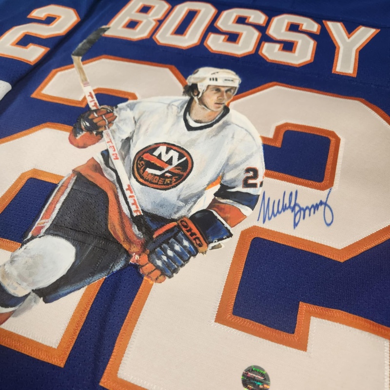 1/1 Mike BOSSY Signed & Painted New York Islanders Vintage CCM Jersey