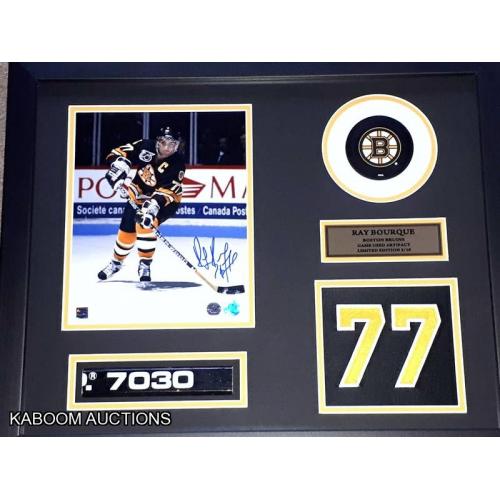 Ray Bourque Signed Game Used Stick Series Custom Framed Ltd To Only 10!