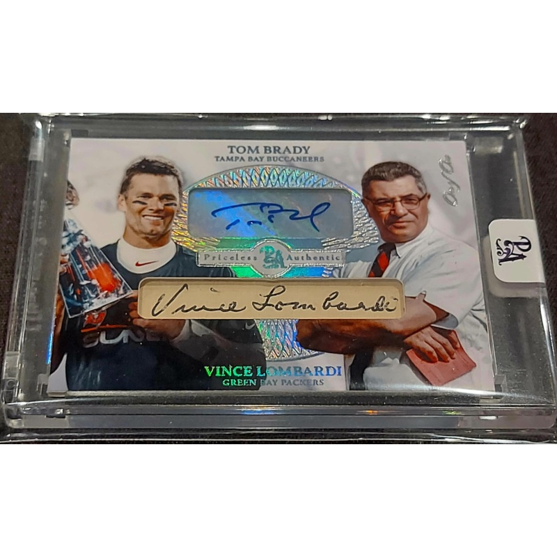 1/1 TOM BRADY & VINCE LOMBARDI Tampa Bay Buccaneers Dual AUTO CARD