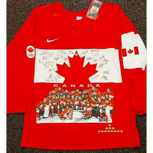 TEAM CANADA 2014 OLYMPIC GOLD TEAM SIGNED & HAND PAINTED 1/1 JERSEY with CROSBY!
