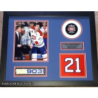 Guy Carbonneau Signed Game Used Stick Series Custom Framed Ltd To Only 10!