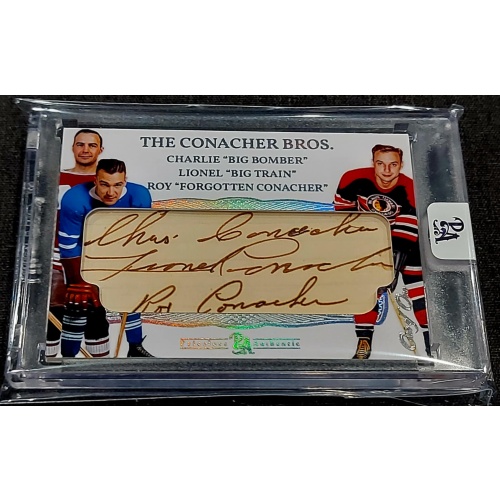 1/1 CONACHER BROS. Charlie, Lionel & Roy Triple AUTO Card