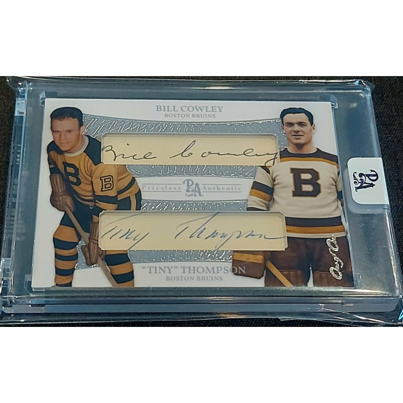 1/1 BILL COWLEY & TINY THOMPSON Boston Bruins DUAL AUTO Card