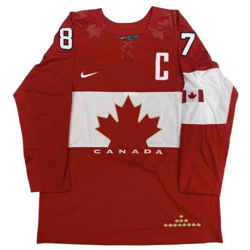 Sidney CROSBY Signed Team Canada Sochi 2014 Olympic Red Jersey *RARE*
