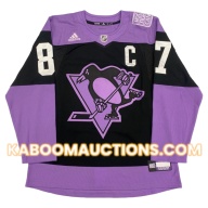 Sidney CROSBY Signed Pittsburgh Penguins Hockey Fights Cancer LTD Pro Adidas Jersey