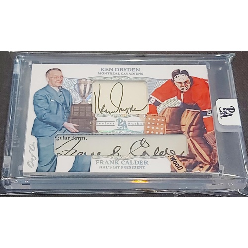 1/1 KEN DRYDEN & FRANK CALDER Montreal Canadiens DUAL AUTO Card