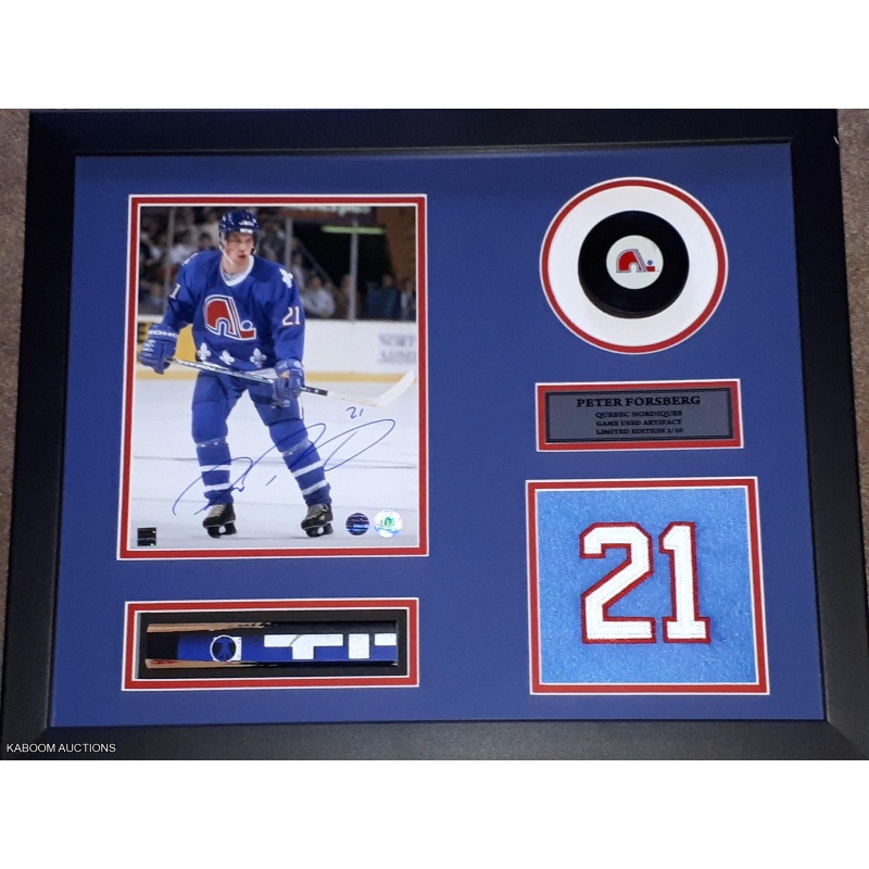 Peter Forsberg Signed Game Used Stick Series Custom Framed Ltd To Only 10!