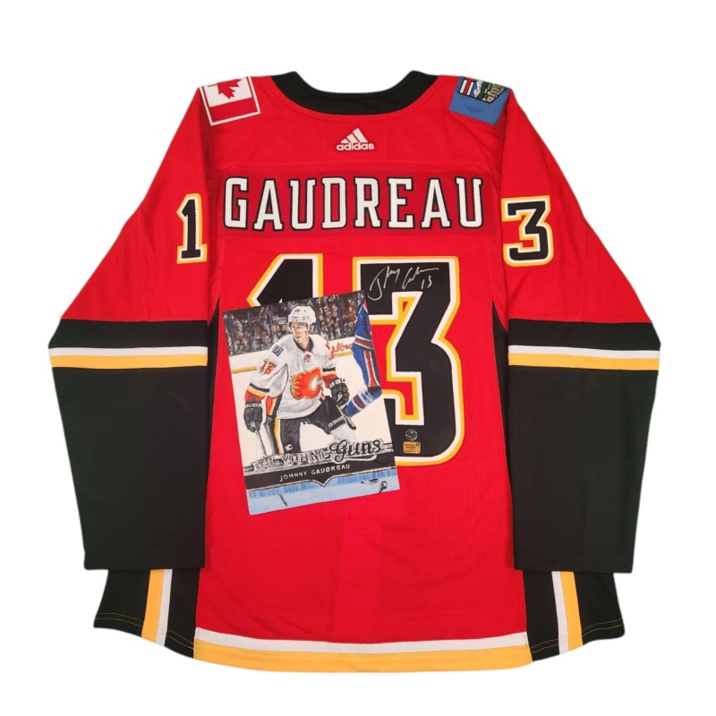 1/1 Johnny GAUDREAU Signed & Painted Calgary Flames "ROOKIE CARD" Jersey