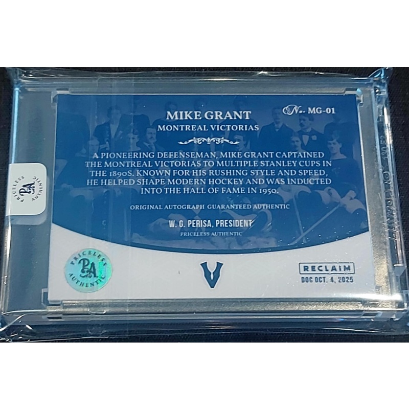 1/1 MIKE GRANT Inscribed "Victorias 1896-1903" DUAL AUTO Card