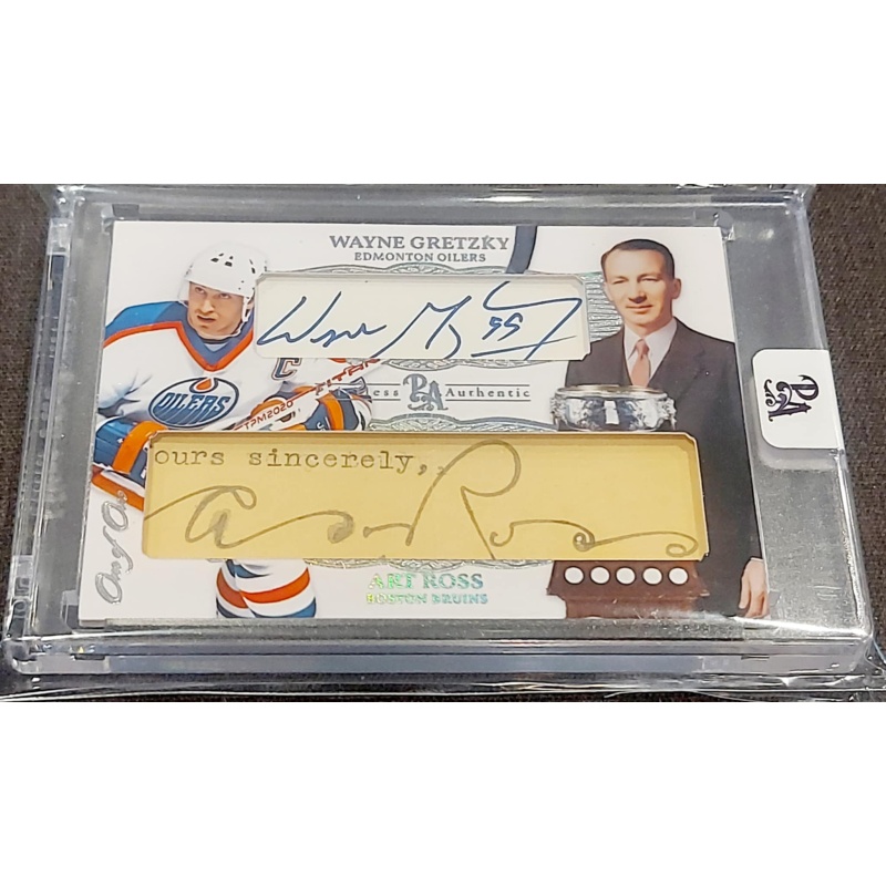 1/1 WAYNE GRETZKY & ART ROSS Edmonton Oilers DUAL AUTO Card