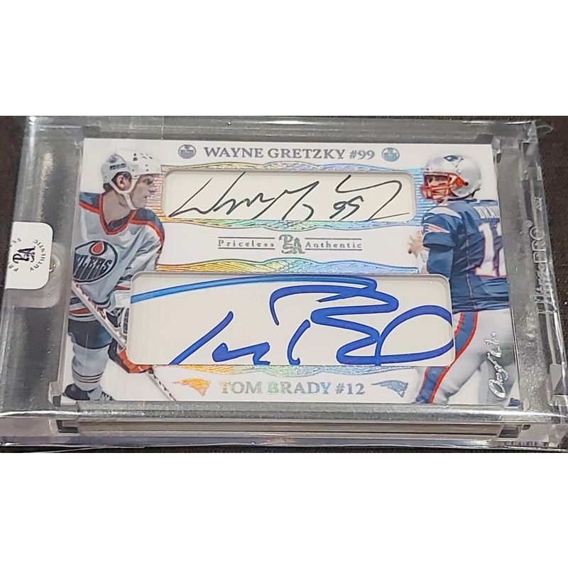 1/1 RUTH & JORDAN & GRETZKY & BRADY QUAD AUTO G.O.A.T.S. CARD