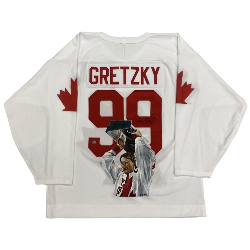 Wayne GRETZKY Signed Team Canada 1987 HAND PAINTED 1/1 White Jersey