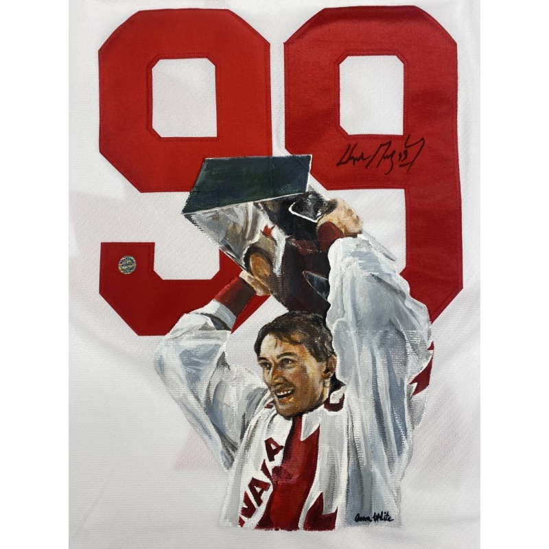 Wayne GRETZKY Signed Team Canada 1987 HAND PAINTED 1/1 White Jersey