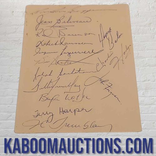 1963-64 Montreal Canadiens Multi Signed Page BELIVEAU GEOFFRION FERGUSON   13 MORE!