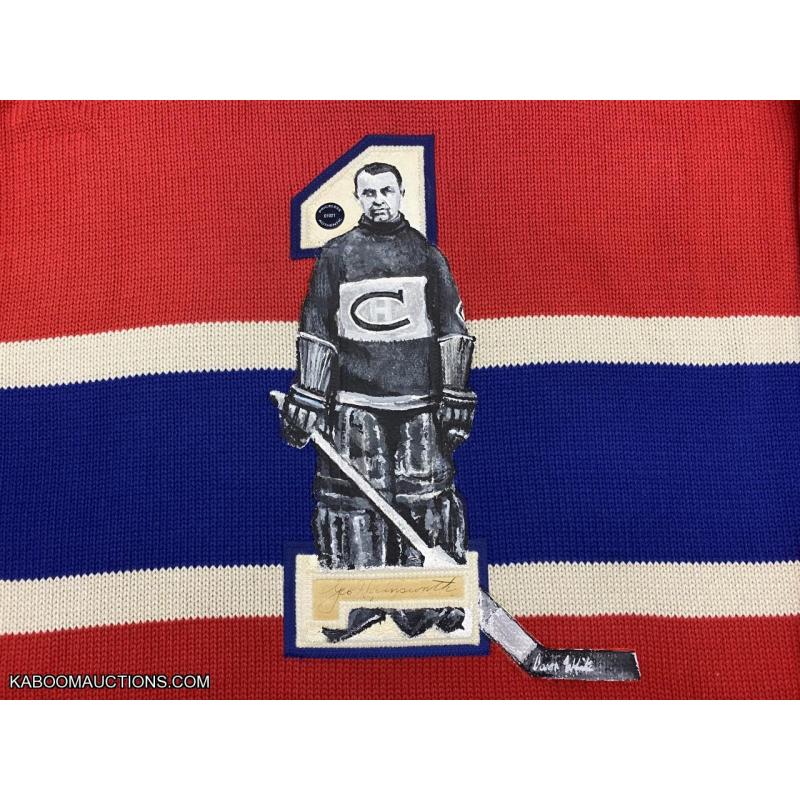 George Hainsworth (deceased 1950) Signed & Hand Painted Custom 1/1 Montreal Canadiens Vintage Wool Jersey