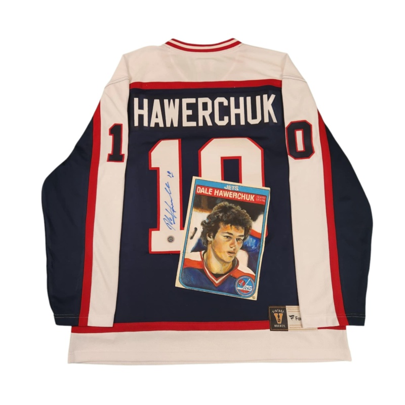 1/1 Dale HAWERCHUK Signed & Painted Winnipeg Jets "Rookie Card" Jersey