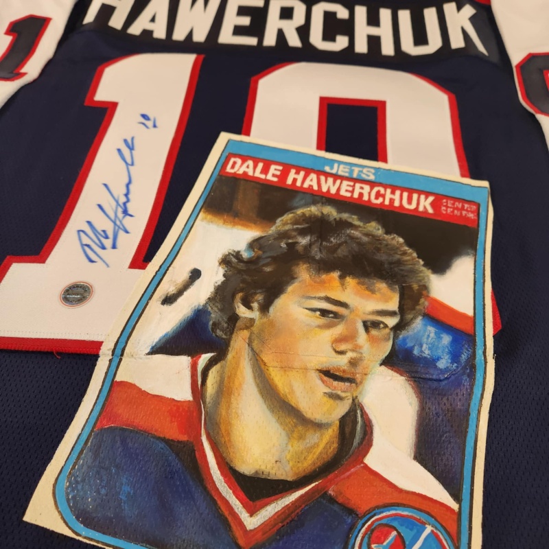 1/1 Dale HAWERCHUK Signed & Painted Winnipeg Jets "Rookie Card" Jersey