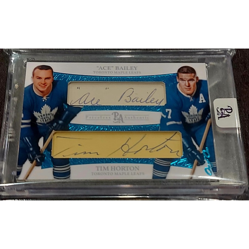 1/1 ACE BAILEY & TIM HORTON Toronto Maple Leafs Dual AUTO CARD