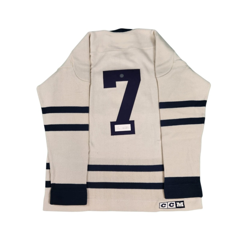 ULTRA RARE Tim HORTON Signed Toronto Maple Leafs Vintage Wool White Jersey