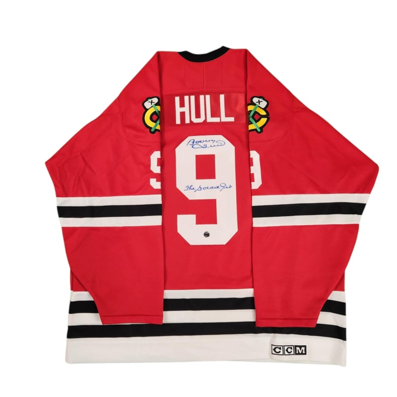 Bobby HULL Signed Chicago Blackhawks "Golden Jet" Vintage CCM Red Jersey