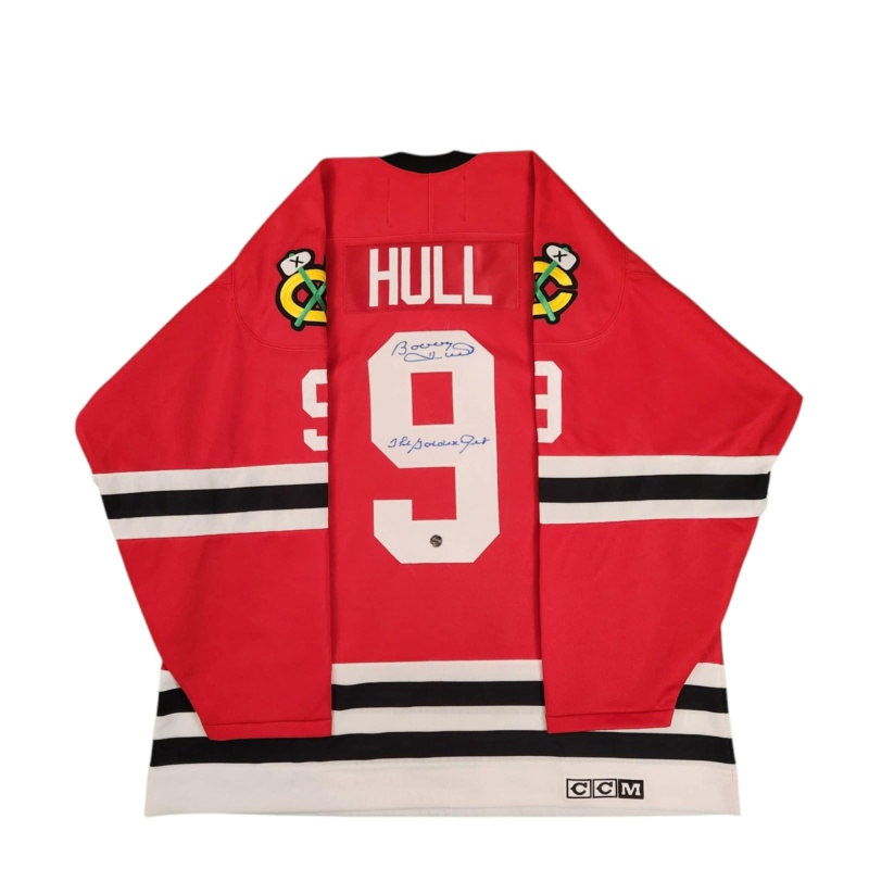 Bobby HULL Signed Chicago Blackhawks "Golden Jet" Vintage CCM Red Jersey