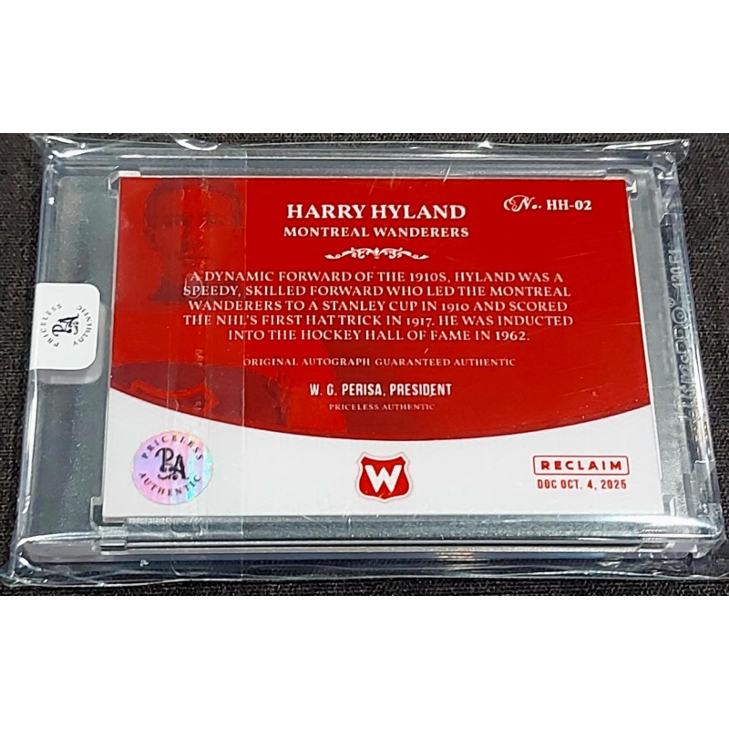 1/1 HARRY HYLAND Montreal Wanderers AUTO & Inscribed "Wanderers" AUTO CARD