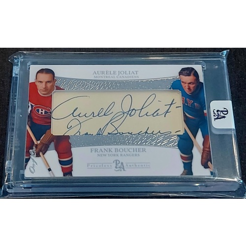 1/1 AURELE JOLIAT & FRANK BOUCHER Montreal & New York DUAL AUTO Card
