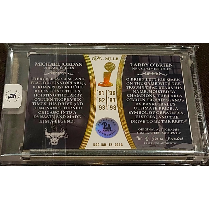 1/1 MICHAEL JORDAN & LARRY O'BRIEN Chicago Bulls Dual AUTO CARD