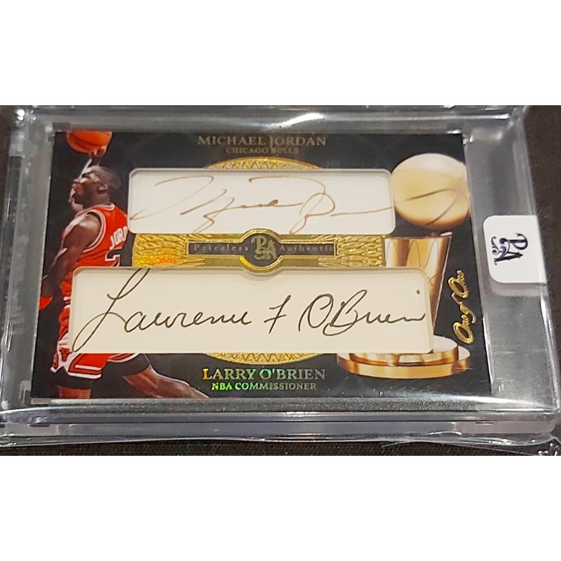 1/1 MICHAEL JORDAN & LARRY O'BRIEN Chicago Bulls Dual AUTO CARD