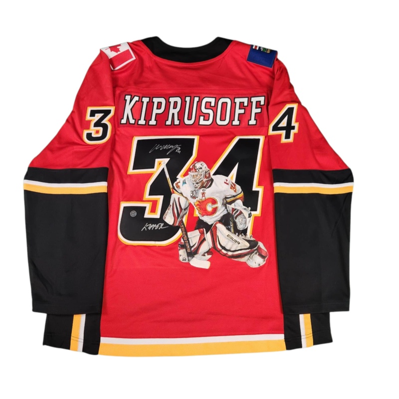 1/1 Miikka Kiprusoff Signed & Painted Calgary Flames "Kipper" Jersey