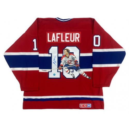 Guy LAFLEUR Signed Montreal Canadiens HAND PAINTED 1/1 Vintage CCM Red Jersey