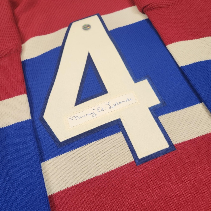 IMPOSSIBLY RARE Newsy LALONDE Signed Montreal Canadiens Vintage Wool Jersey