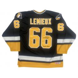 Mario LEMIEUX Signed Pittsburgh Penguins SUPER MARIO CCM Vintage Jersey *VERY RARE*