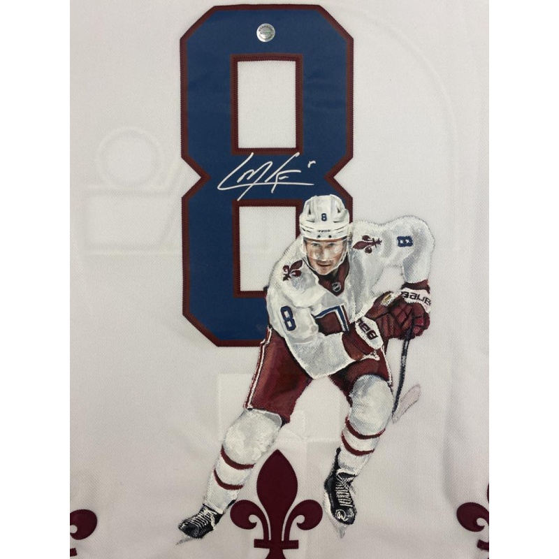 1/1 Cale MAKAR Signed Colorado Avalanche HAND PAINTED Pro Reverse Retro Jersey