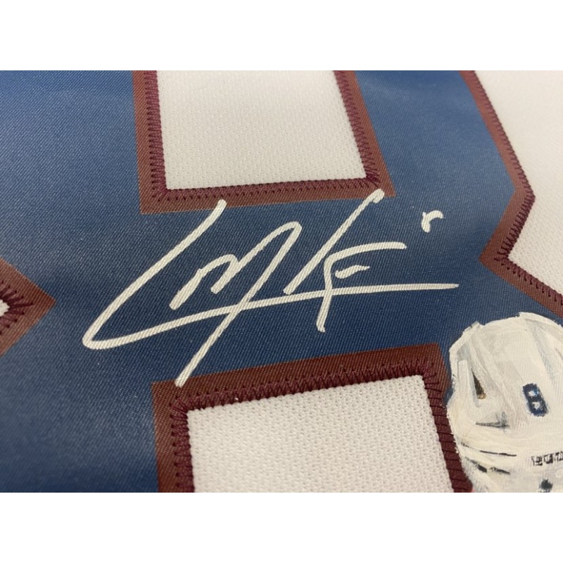 1/1 Cale MAKAR Signed Colorado Avalanche HAND PAINTED Pro Reverse Retro Jersey