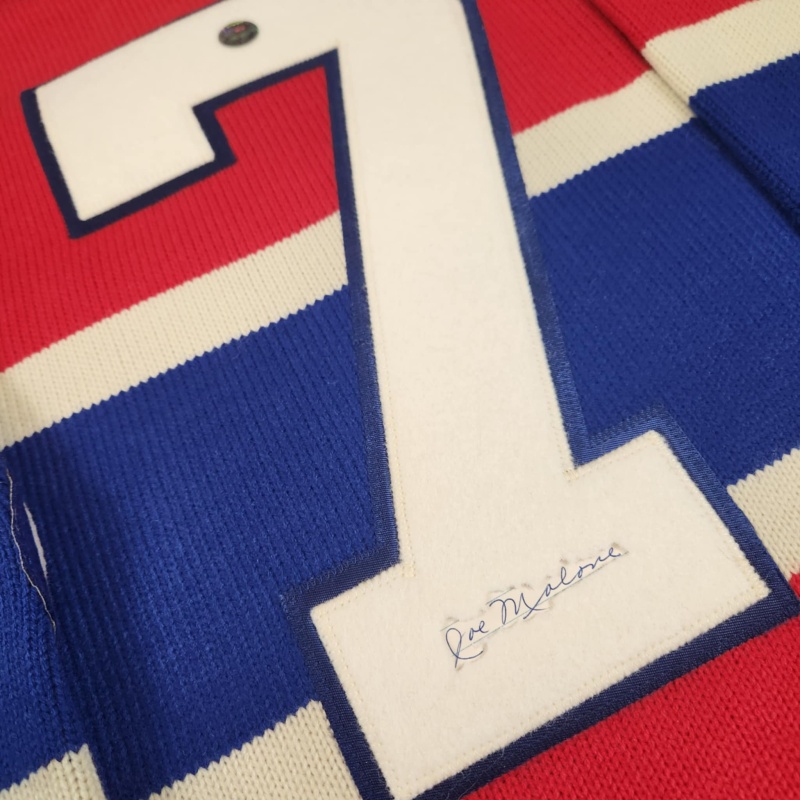 IMPOSSIBLY RARE Phantom Joe MALONE Signed Montreal Canadiens Vintage Wool Jersey
