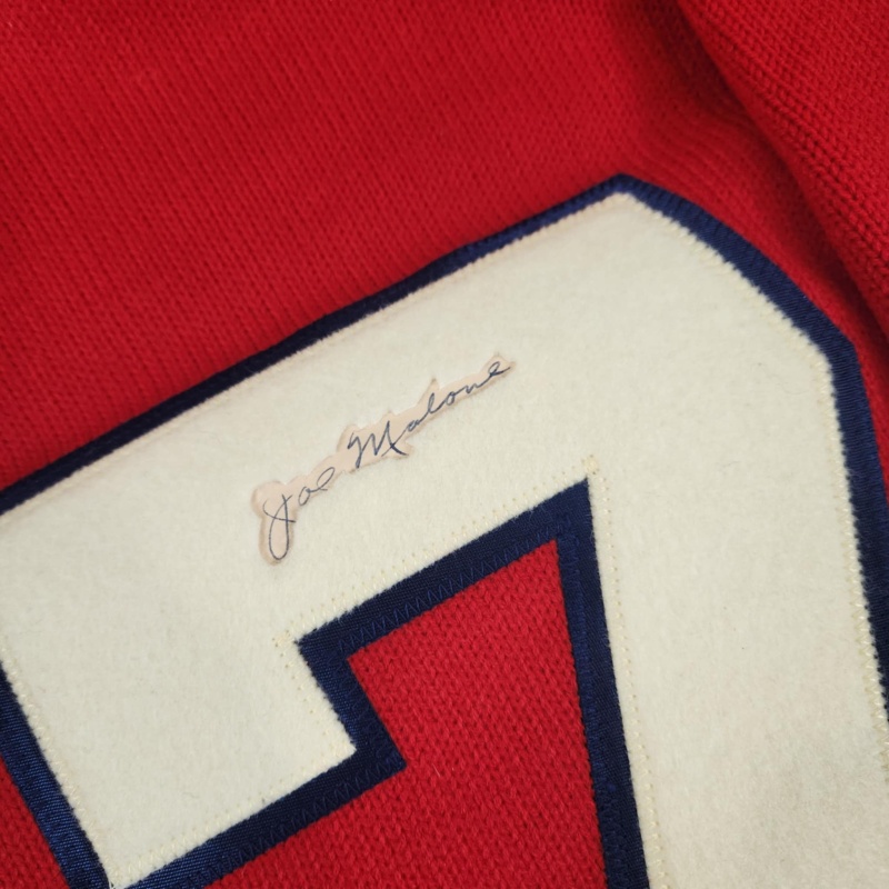IMPOSSIBLY RARE Phantom Joe MALONE Signed Montreal Canadiens Vintage Wool Jersey