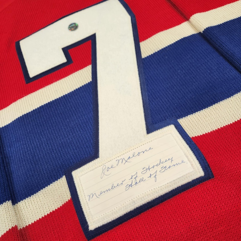 IMPOSSIBLY RARE Phantom Joe MALONE Signed Montreal Canadiens Vintage Wool Jersey